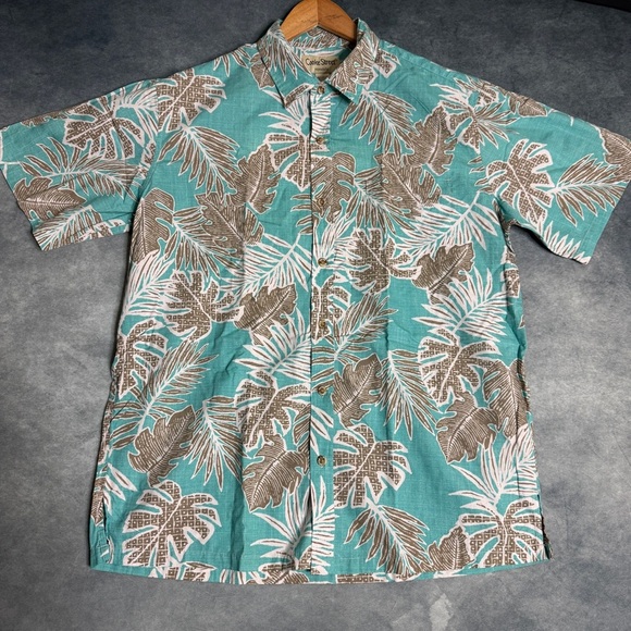 Vintage Cooke Street Shirt Mens Size L Floral Palm Tree Print Hawaiian Beach - Picture 2 of 16